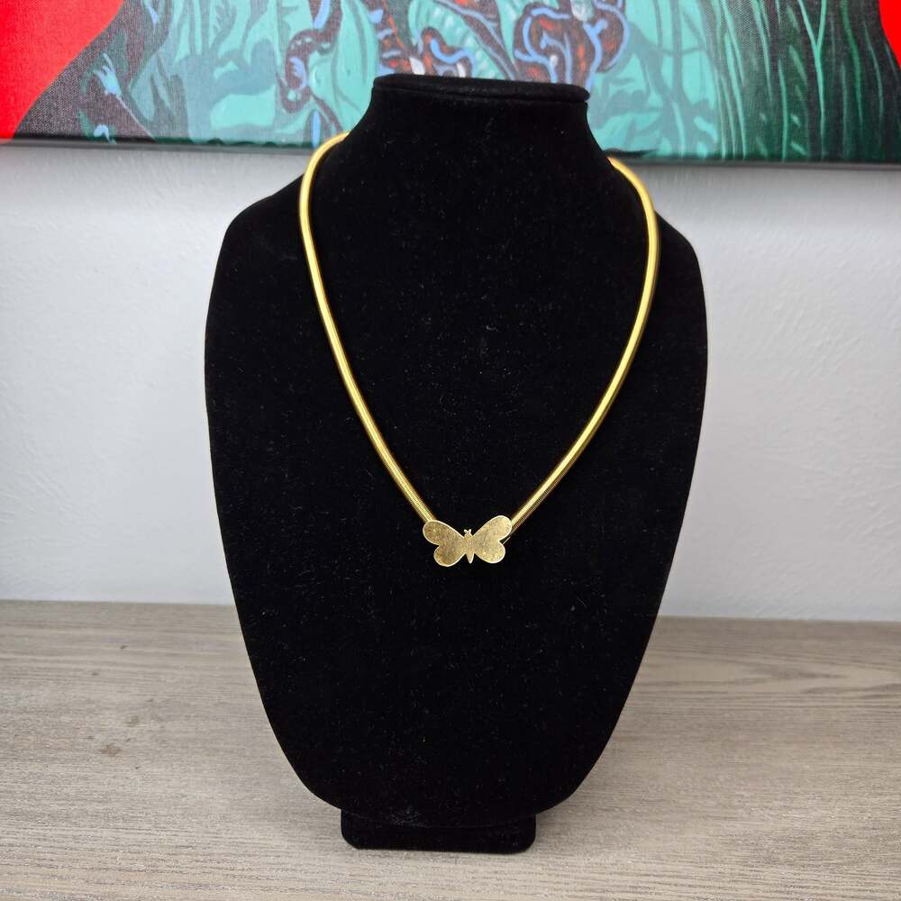 Vintage 90's Butterfly Metal Stretch Belt Y2K/Necklace